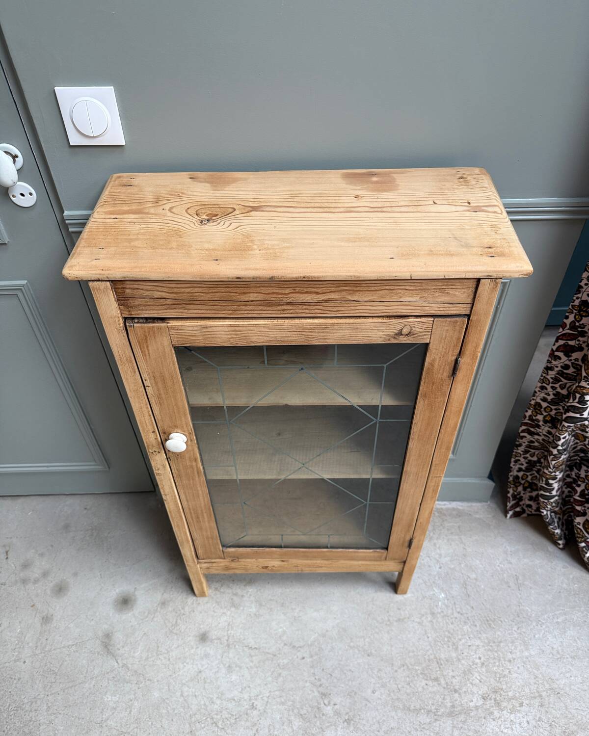 Vintage glass-fronted jam cupboard (renovated)