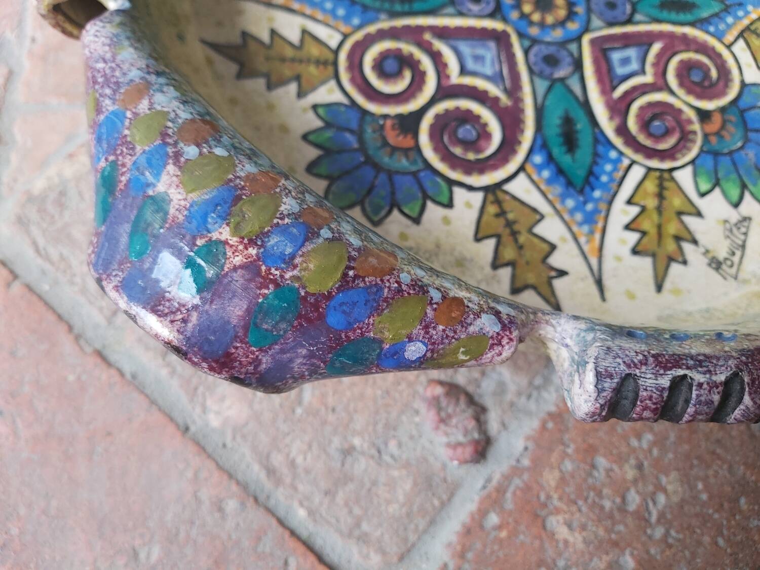 Quimper faience plate, P FOUILLEN