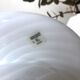 Murano "Vetri" white mushroom with touring stripes