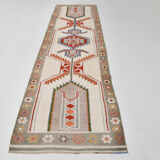 3x11 geometric oushak runner rug,97x348cm