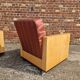 Pair of Art Deco style lemon veneer armchairs, 1970s