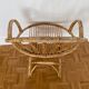 Armchair basket in vintage rattan 60's