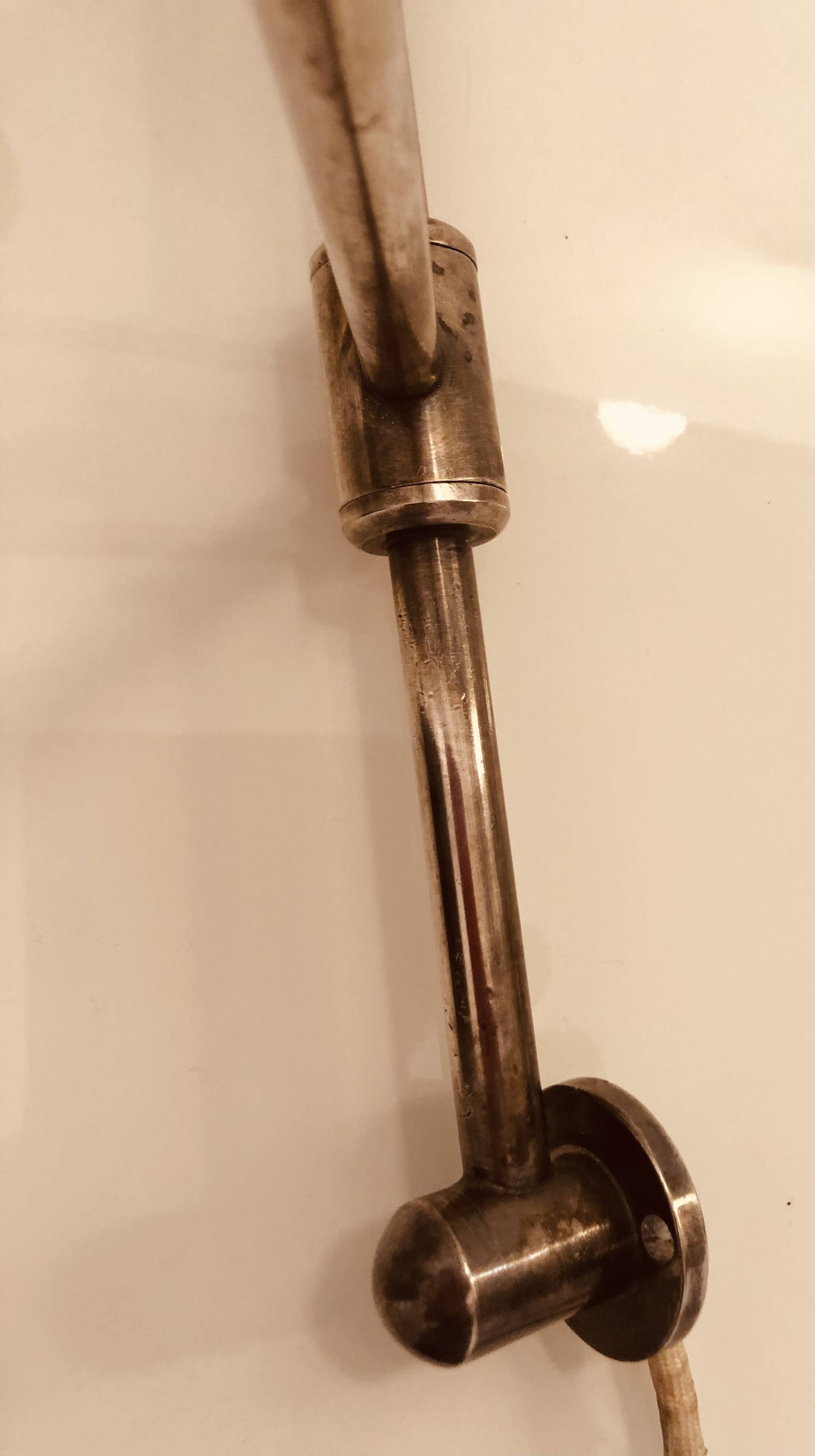 Articulated wall light in patinated nickel Chehoma 1987