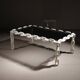 Brutalist Chain Link Coffee Table with Smoked Glass | France 1970s