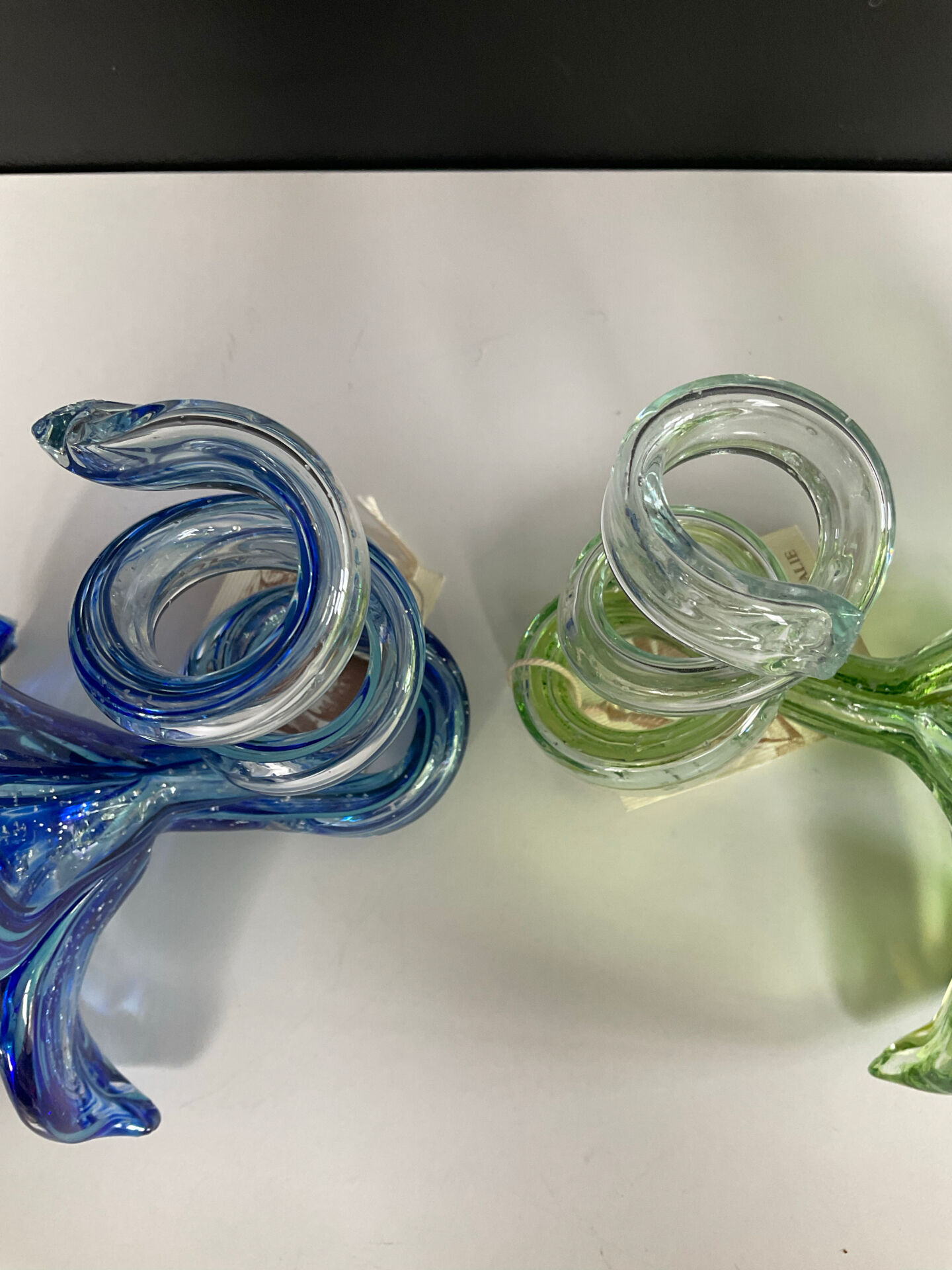 Pair of Murano glass paste candle holders