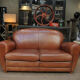 Vintage 3-seater leather club sofa