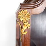 Art Nouveau display case, bronzes and carved wood on a floral theme, circa 1900
