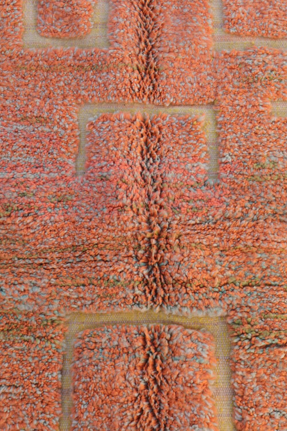 Moroccan Beni Ouarain yellow orange terracotta modern rug