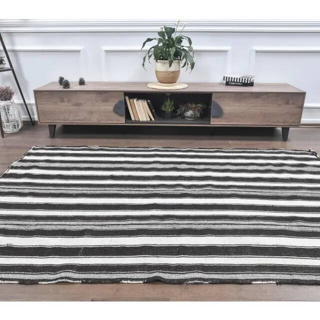 1970s Handwoven Vintage Turkish Wool Flatweave Kilim Rug 160x250