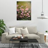 Peony fields painting, signed and delivered with its certificate