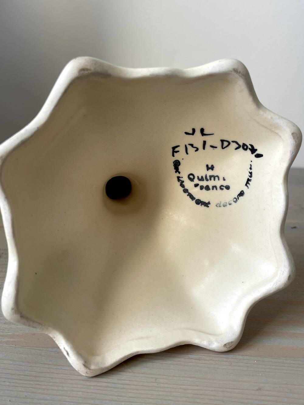 Quimper HB-Henriot earthenware candlestick