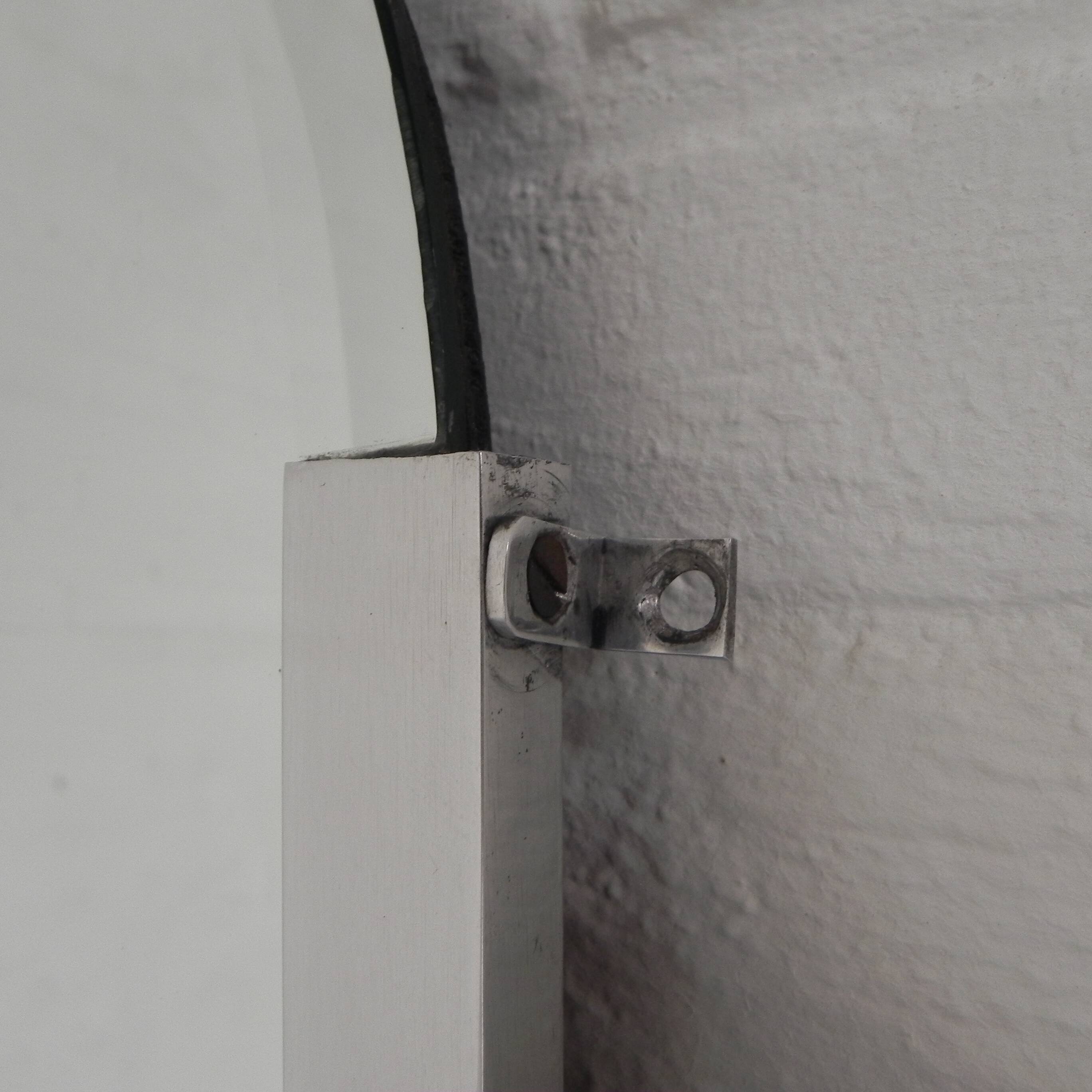 Art Deco mirror with faceted glass in aluminum frame, 1930s