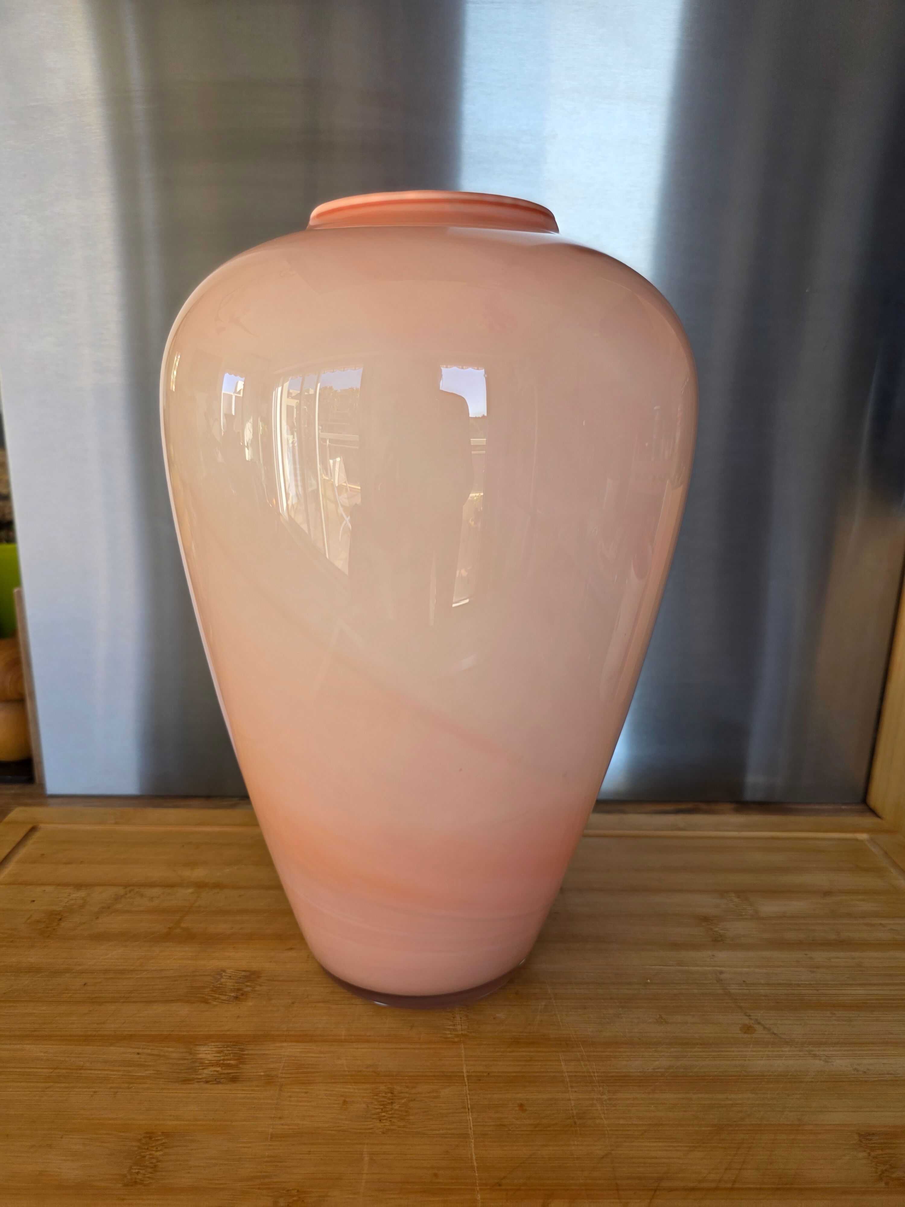 Large Vintage Opaline Pink Vase from Florence