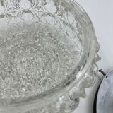 Cast glass ceiling lamp with relief