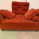 Art Deco velvet bench removable side XX century