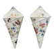 Pair of large bouquet vases, earthenware from Sarreguemines, Righi model.