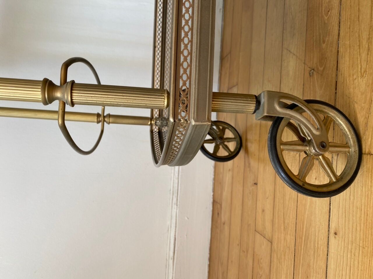 Rolling service gilded brass