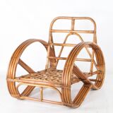 Rattan "pretzel" armchair