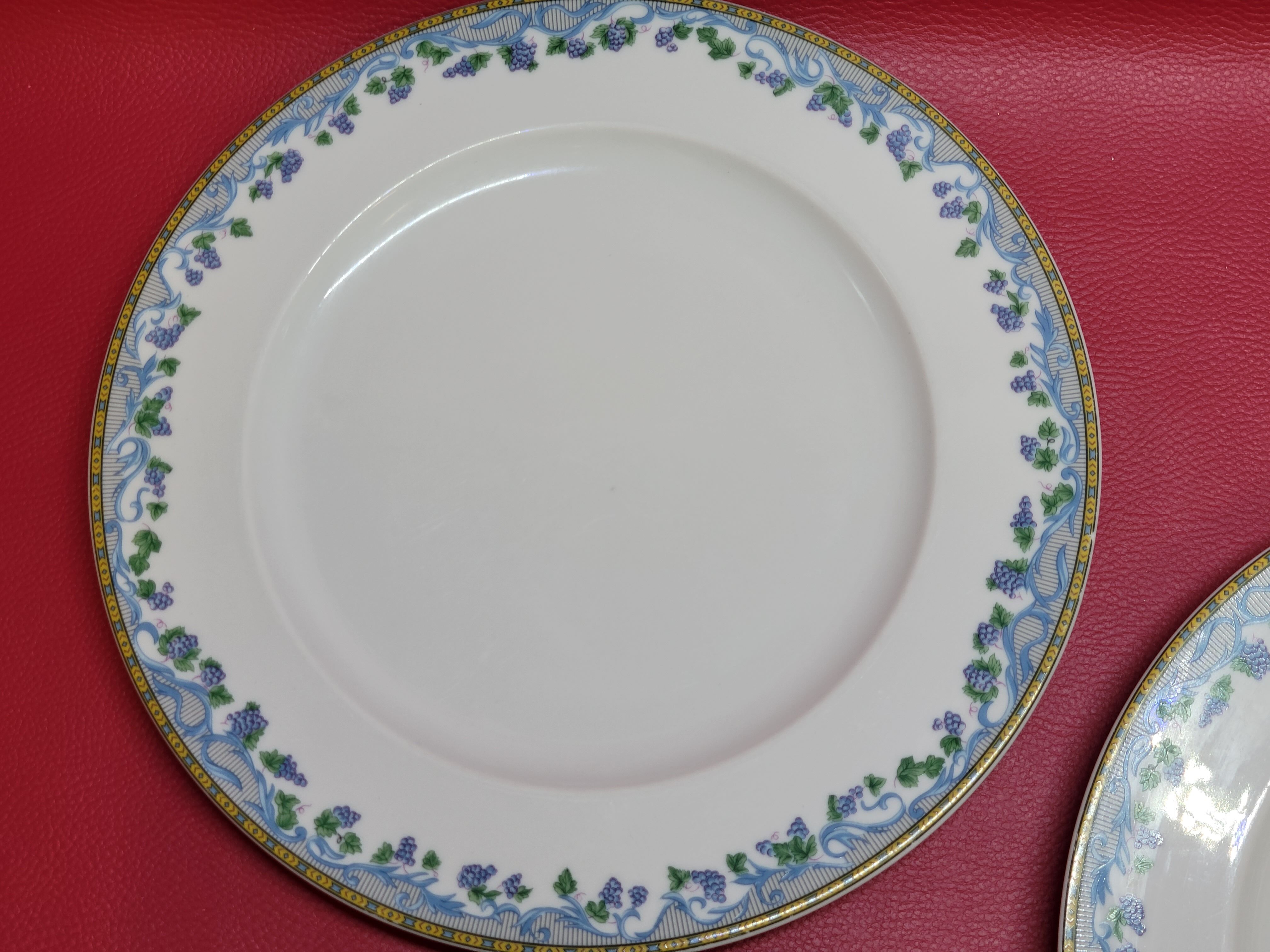 5 large flat plates guy degrenne model tuscany porcelain limoges