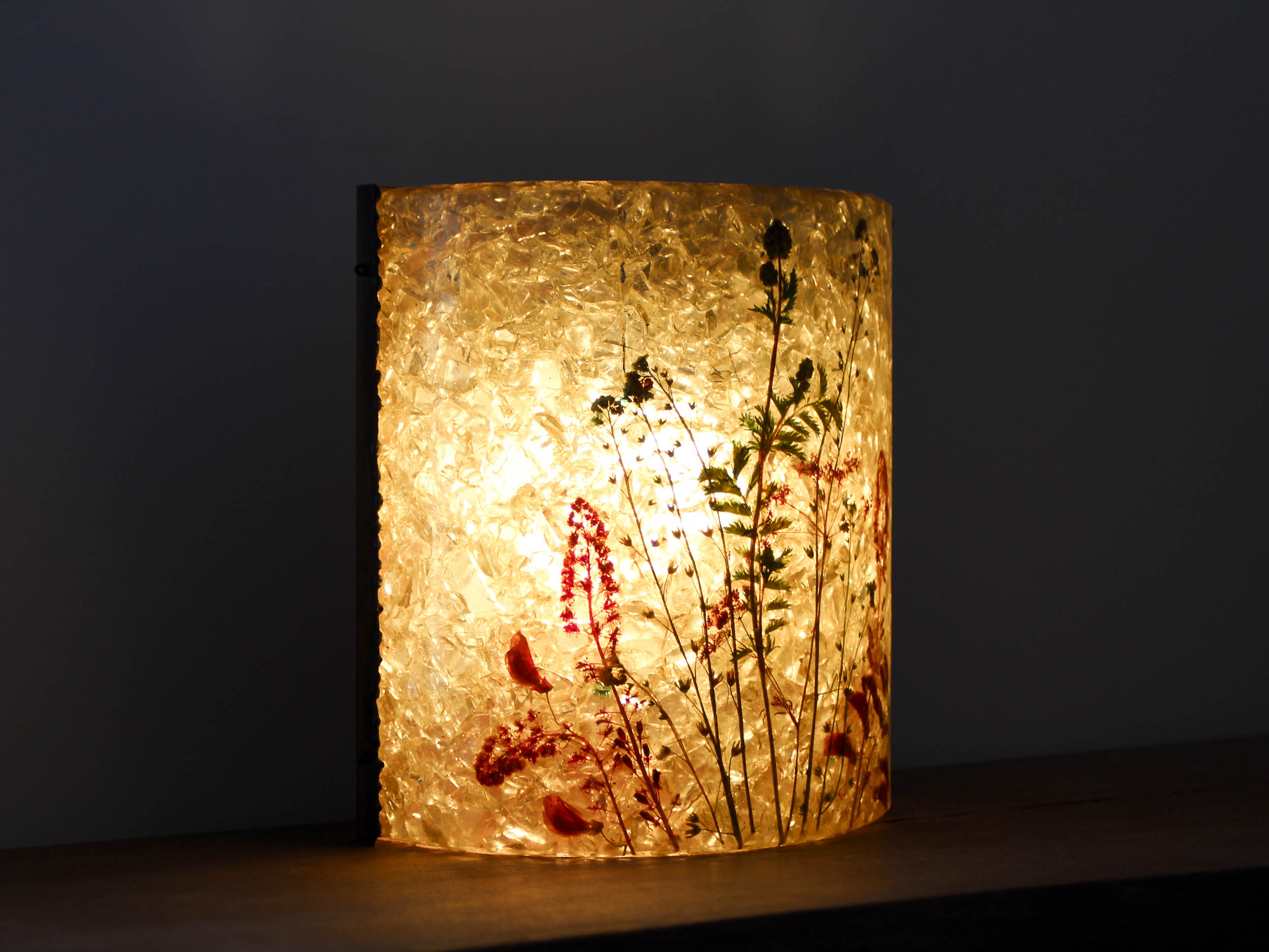 Accolay resin and copper wall lamp