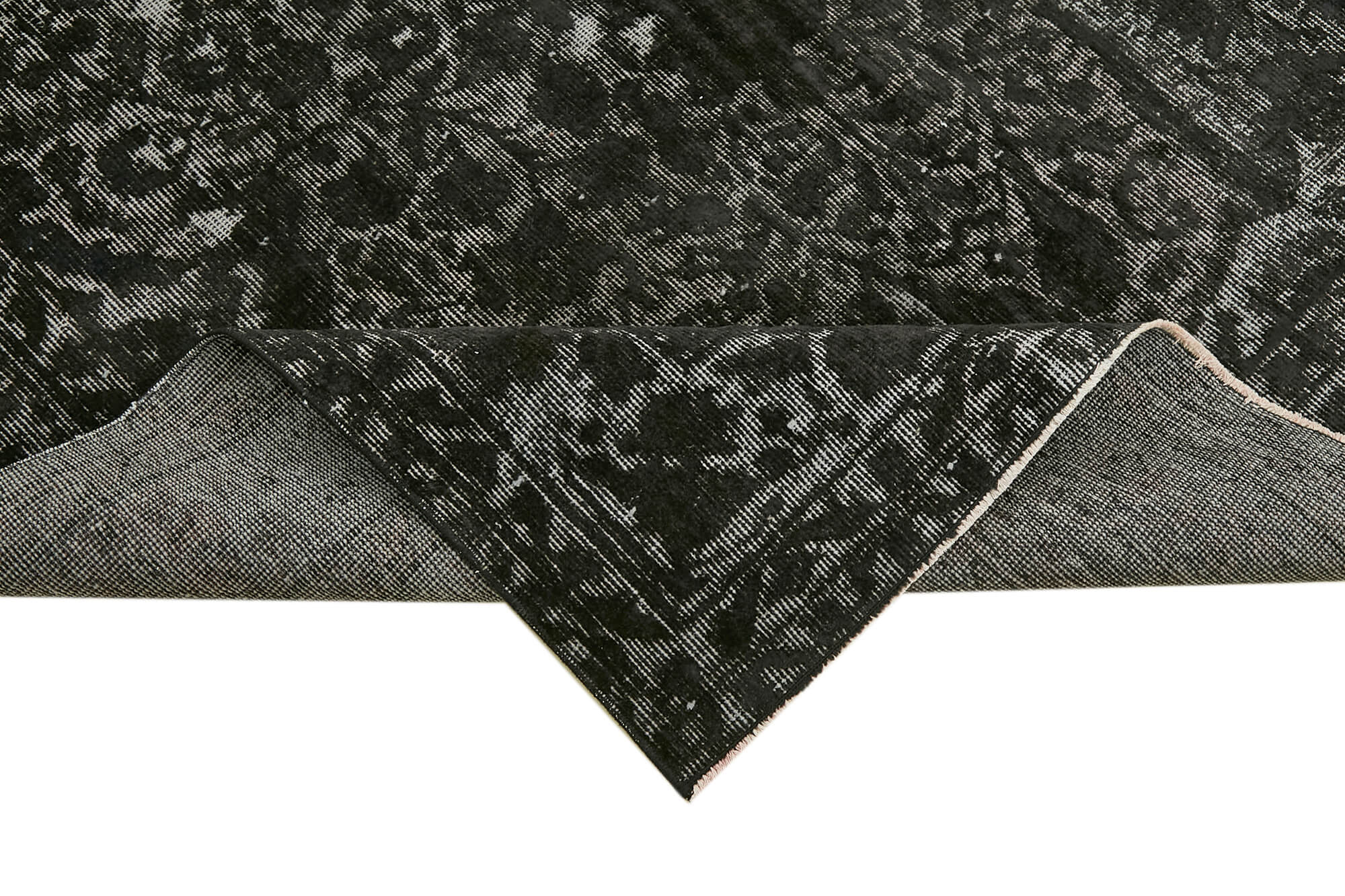 Handwoven Unique Turkish 1980s 165 cm x 267 cm Black Rug