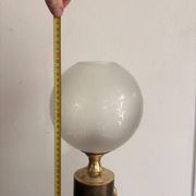 Antique Neo-Classical Empire Lion Balthazar Glass Globe Lamp