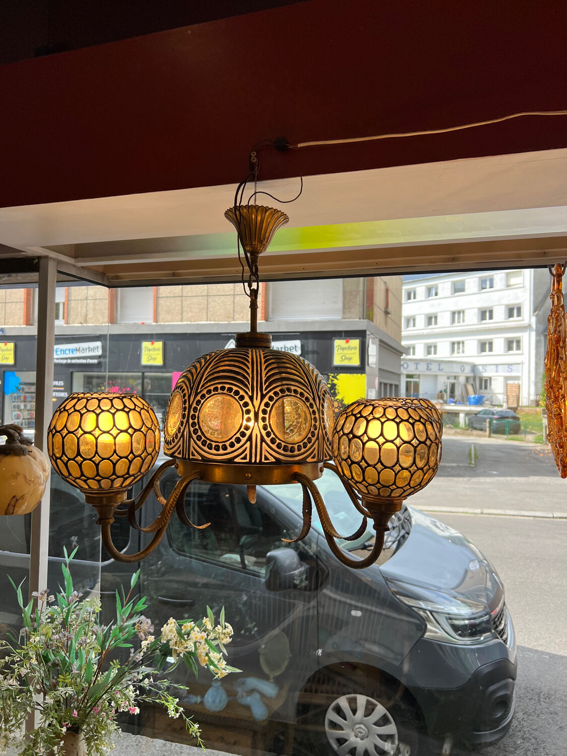 Chandelier 80s mosaic glass