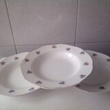 Set of 3 vintage Digoin plates with floral pattern