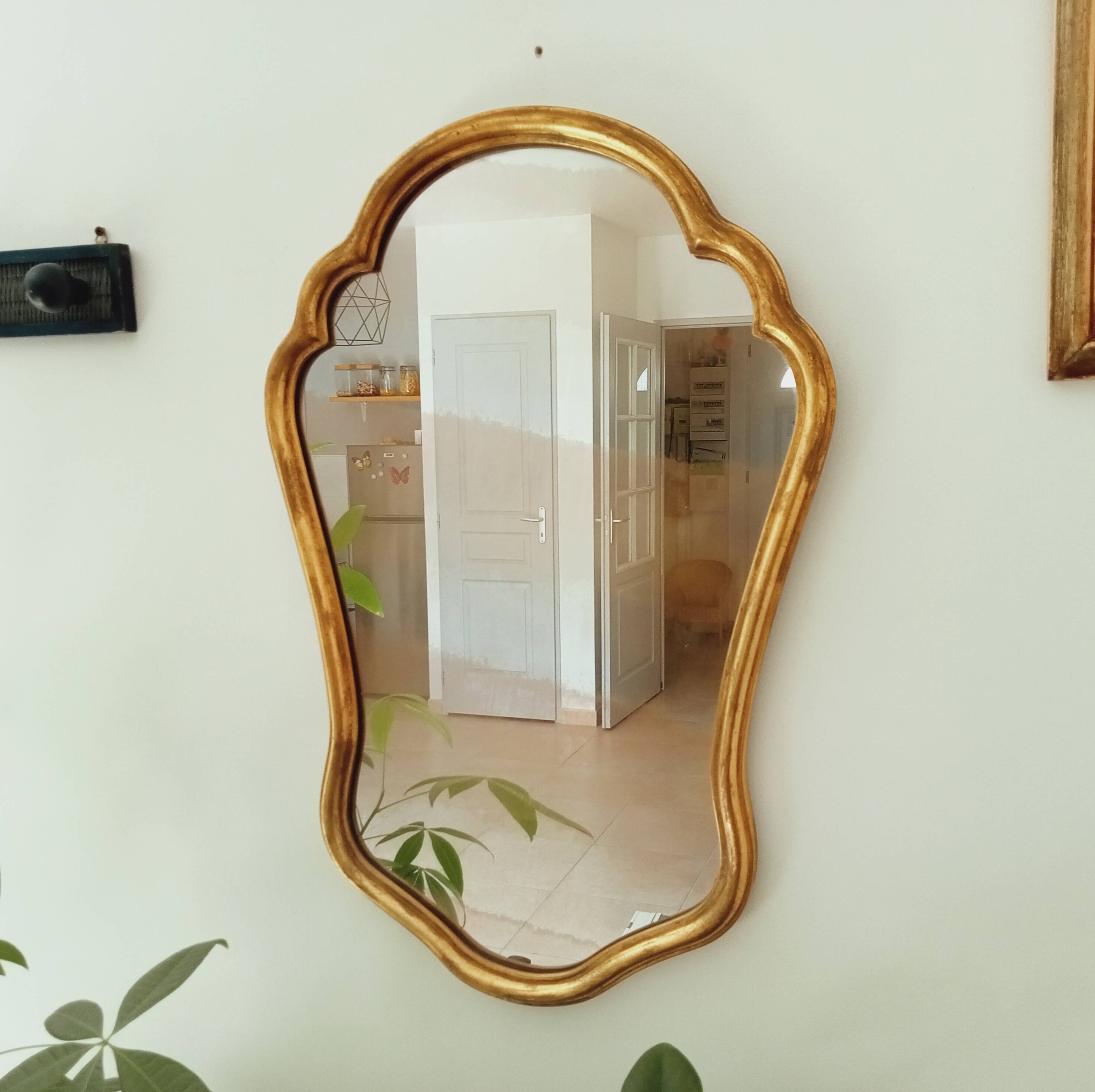 Golden baroque mirror 60s 66*44cm
