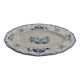 Oval serving dish, Sarreguemines earthenware, Lancaster blue pattern, 1950s.