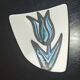 CAPRON - Small Trilobed Cup with Blue Tulip Decor M13