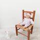 Vintage children's chair in wood and straw