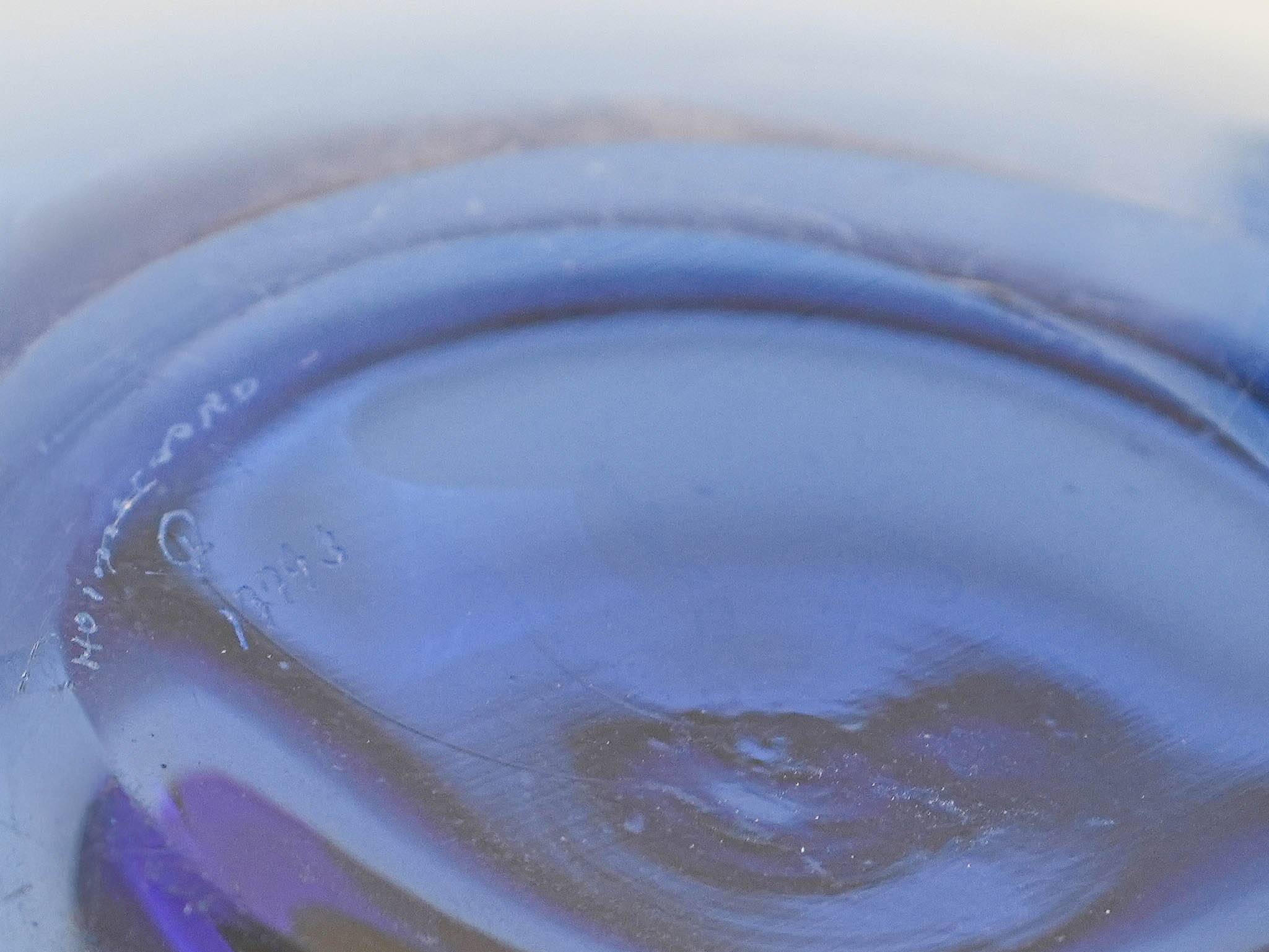 Blue glass bowl, Danish design, 1970s, manufactured by Holmegaard