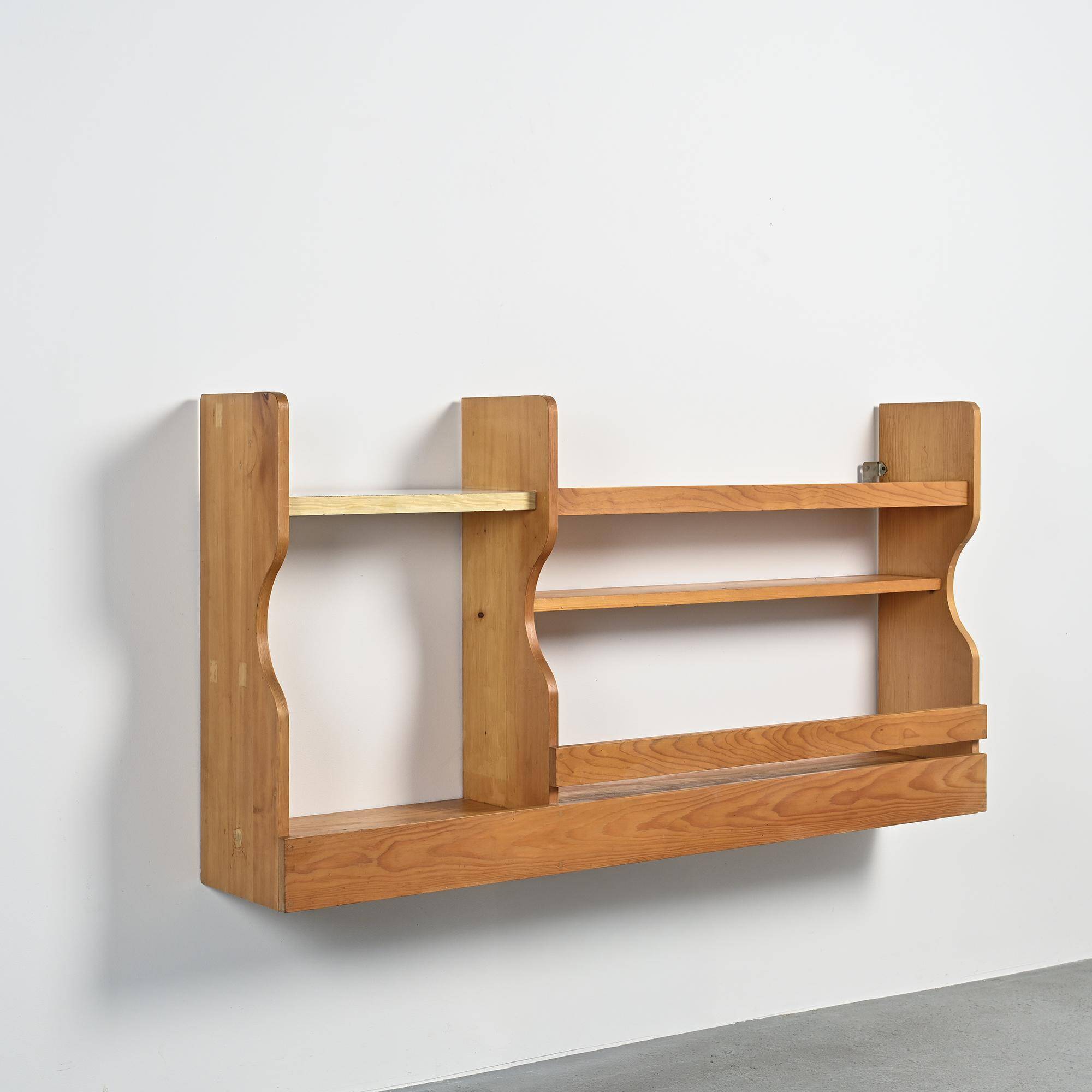 Pine wall-mounted sideboard, Les Arcs 1800, circa 1970