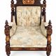 Single-seater armchair in hand-carved wood - Chiniot, Pakistan