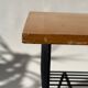 Mid-century metal and wood coffee table with magazine rack, Italy