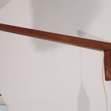 Scandinavian wall lamp "gallows" in wood and opaline 1960
