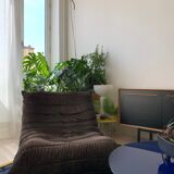 Togo in brown velvet by Michel Ducaroy for Ligne Roset 70s