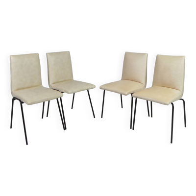 Ensemble de 4 chaises Meurop par Pierre Guariche, années 1950