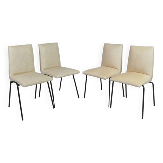 Set of 4 Meurop chairs by Pierre Guariche, 1950s