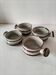 4 glazed stoneware fondue pots, wabi-sabi style, 1970s