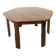 Vintage brutalist hexagonal dining table made of oak from the 1950s.
