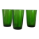 Lot 3 green Verres Vereco glasses