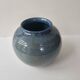 Blue-green ceramic round vase signed (Pictogram to be identified)