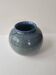 Blue-green ceramic round vase signed (Pictogram to be identified)