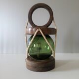 Lampe à poser flotteur de pêche en verre vintage