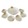 Vintage hollow dish and its 6 strawberry slip bowls