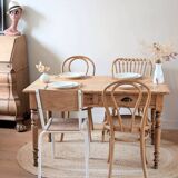 Renovated solid wood farmhouse table