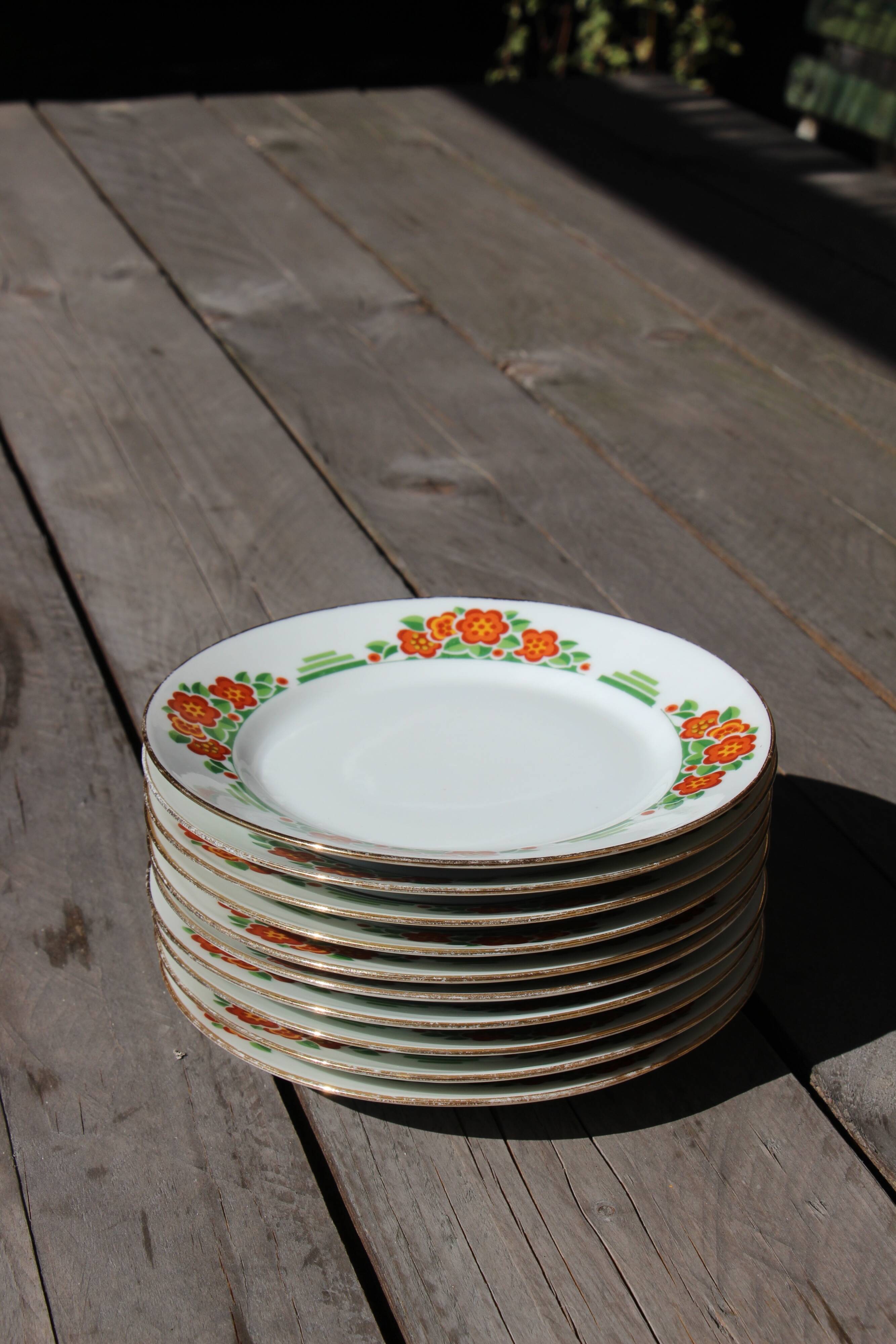 Assiettes à dessert en porcelaine de Limoges