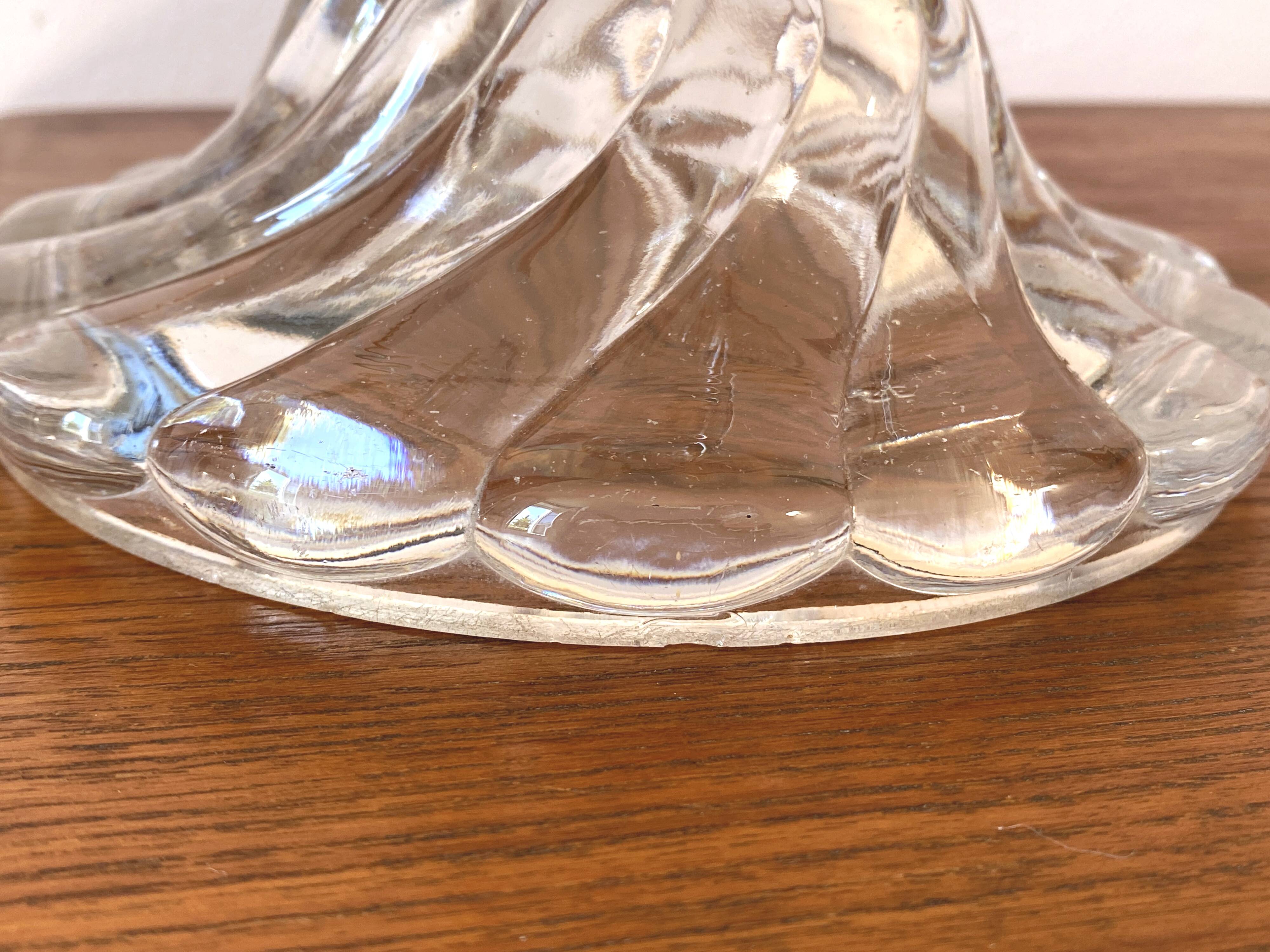 Impressive lamp base made of solid Baccarat crystal, bamboo torso model.